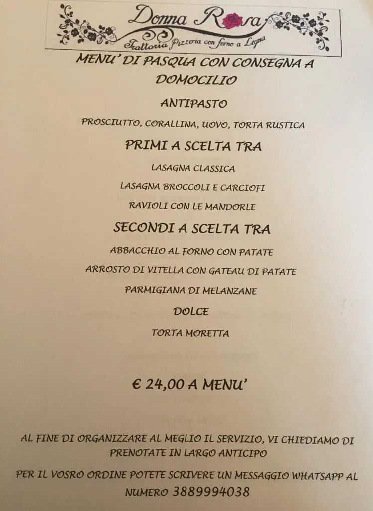 Menu_Ristorante Pizzeria Donna Rosa_Tor Lupara_immagine_1
