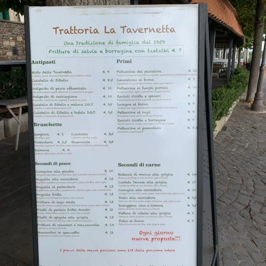Menu_Trattoria La Tavernetta Trevignano Romano_Trevignano Romano_image_2