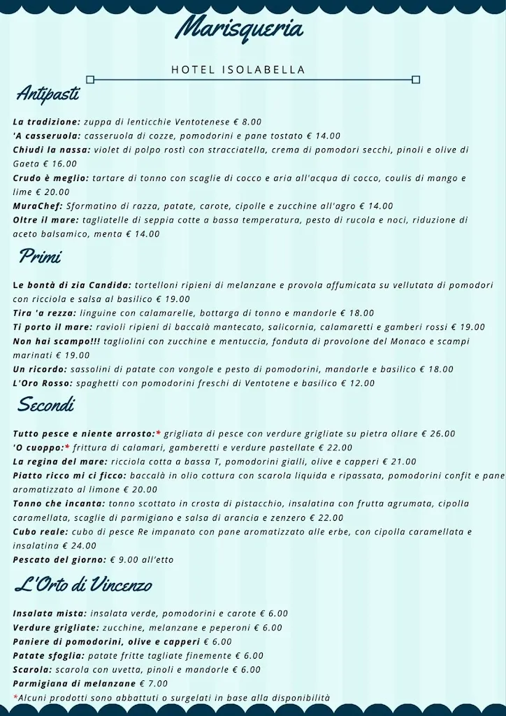 Menu_Ristorante Marisqueria_Ventotene_image_1