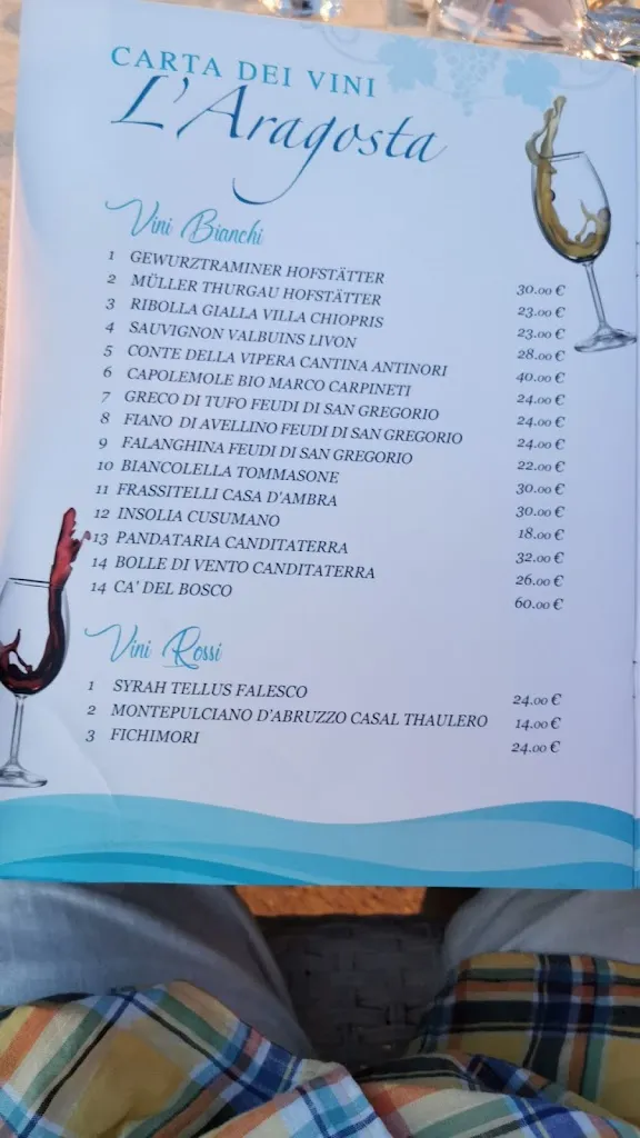 Menu_Bar L’Aragosta_Ventotene_image_1