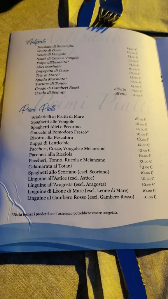 Menu_Bar L’Aragosta_Ventotene_image_2