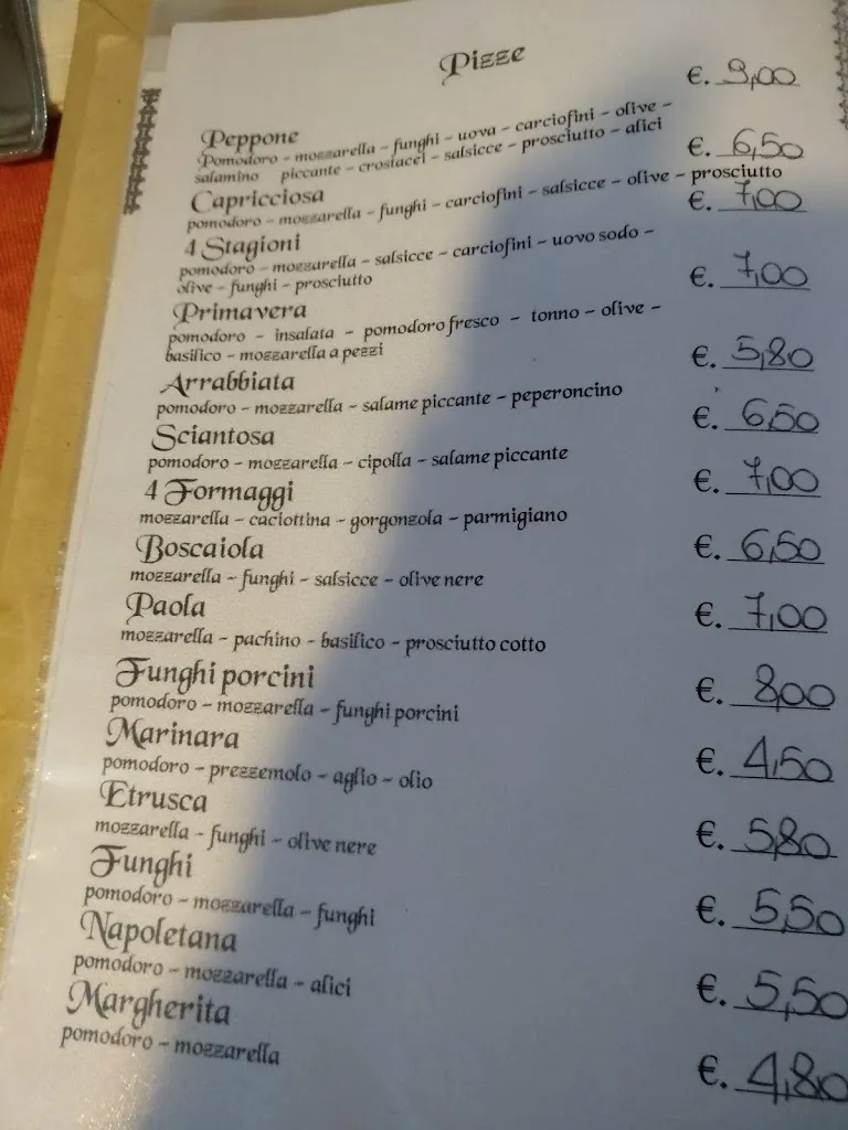 Menu_Trattoria Pizzeria 