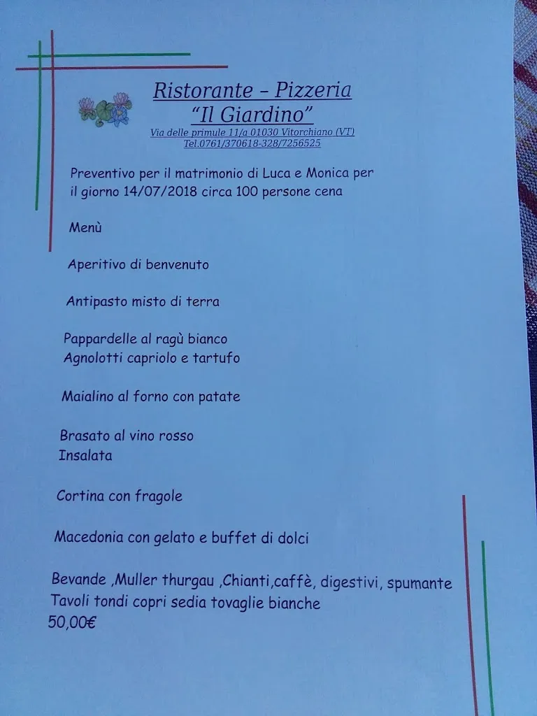 Menu_Ristorante Pizzeria Il Giardino - Sea Srl_Vitorchiano_image_1