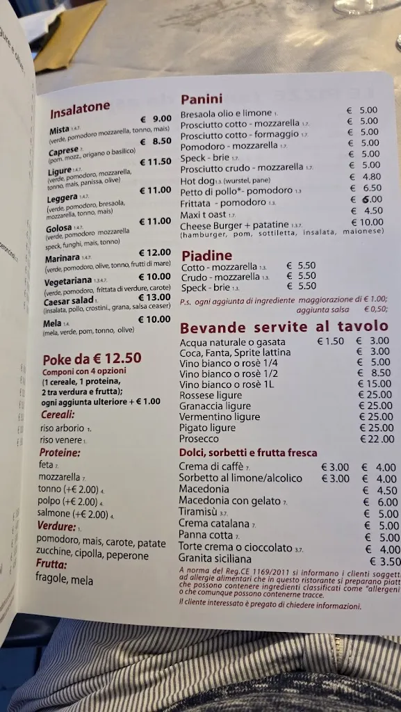Menu_Chiosco La Cupola_Albisola Superiore_immagine_4