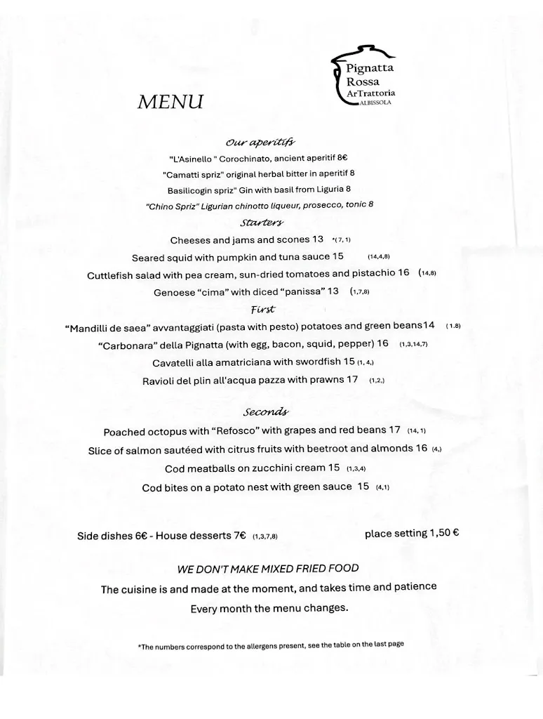 Menu_Pignatta Rossa Artrattoria_Albisola Superiore_image_1