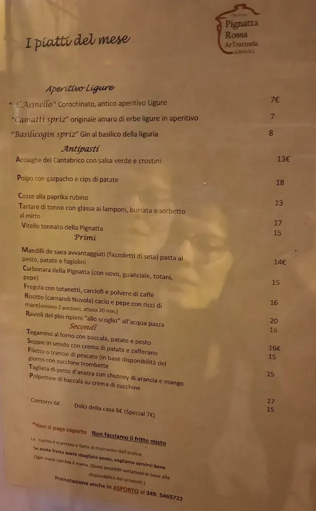 Menu_Pignatta Rossa Artrattoria_Albisola Superiore_image_4