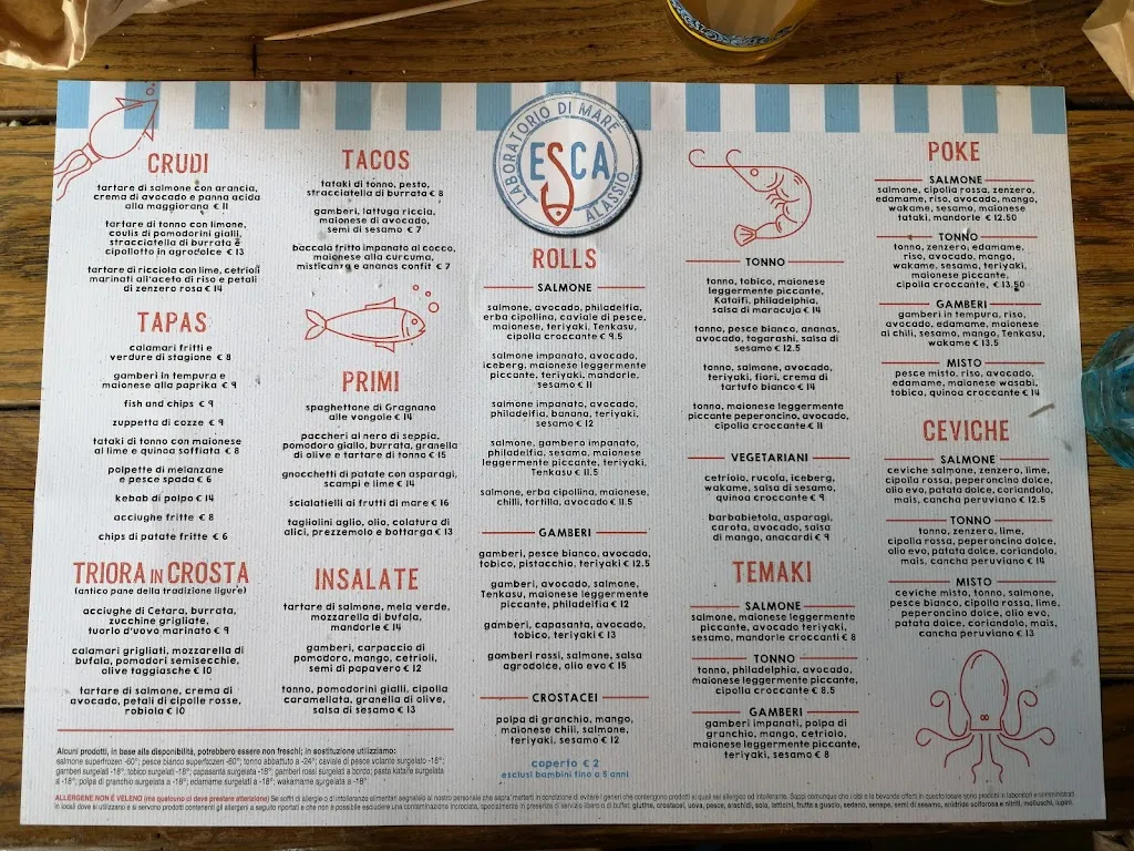 Menu_Esca - Laboratorio di mare Alassio_Alassio_image_4