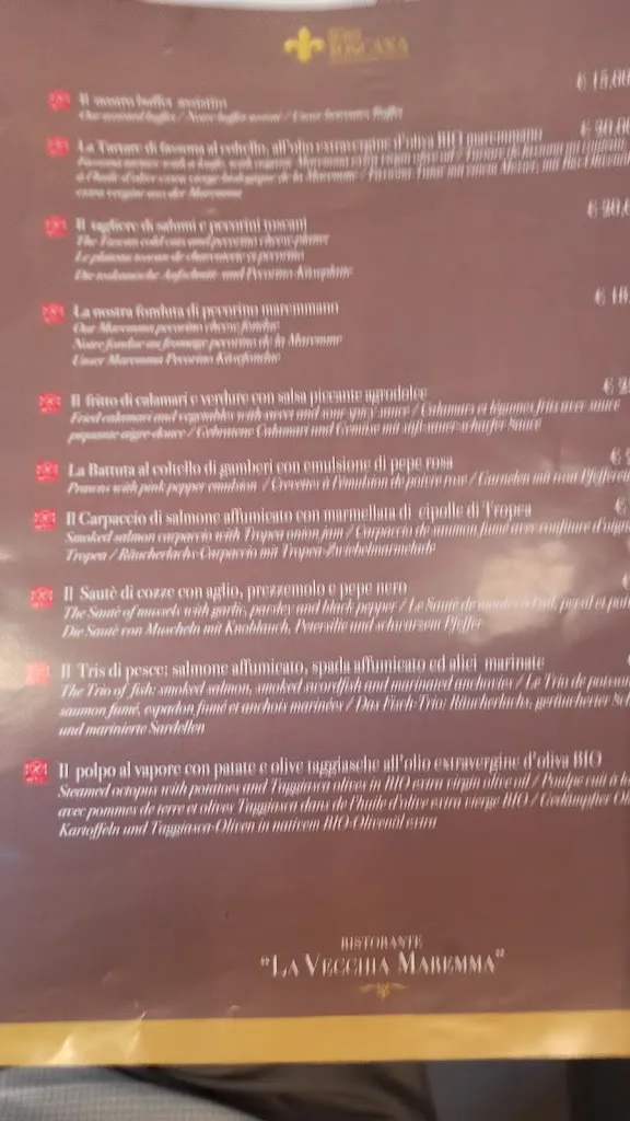 Menu_Ristorante La Vecchia Maremma_Alassio_immagine_1