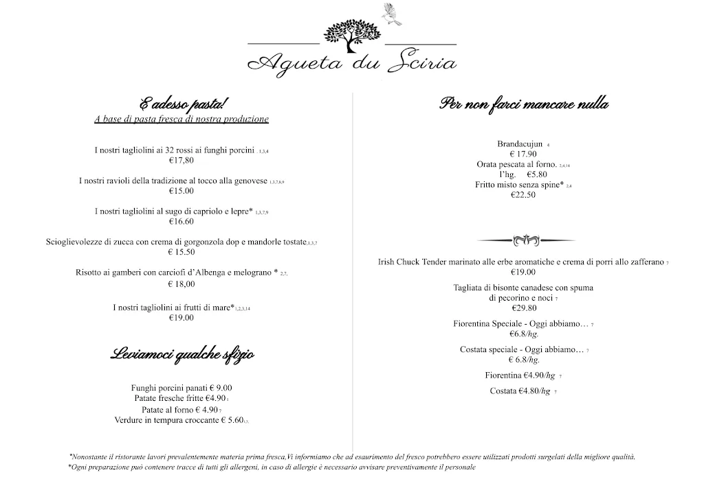 Menu_Ristorante Agueta du Sciria_Arenzano_image_1
