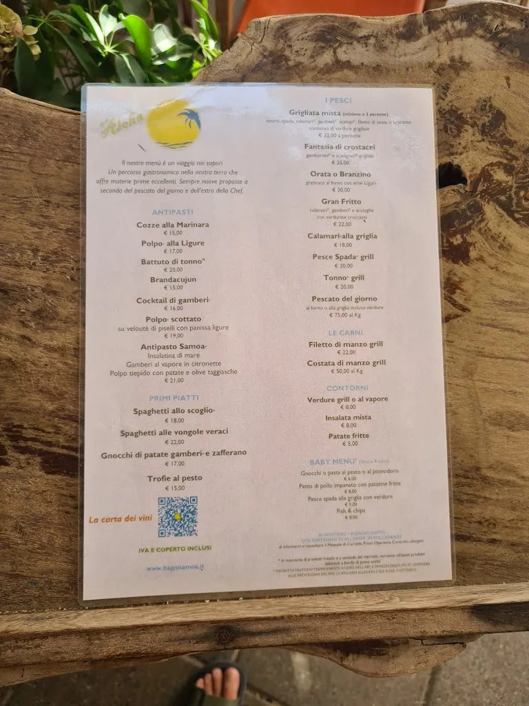 Menu_Samoa Beach & Restaurant_Bergeggi_image_2
