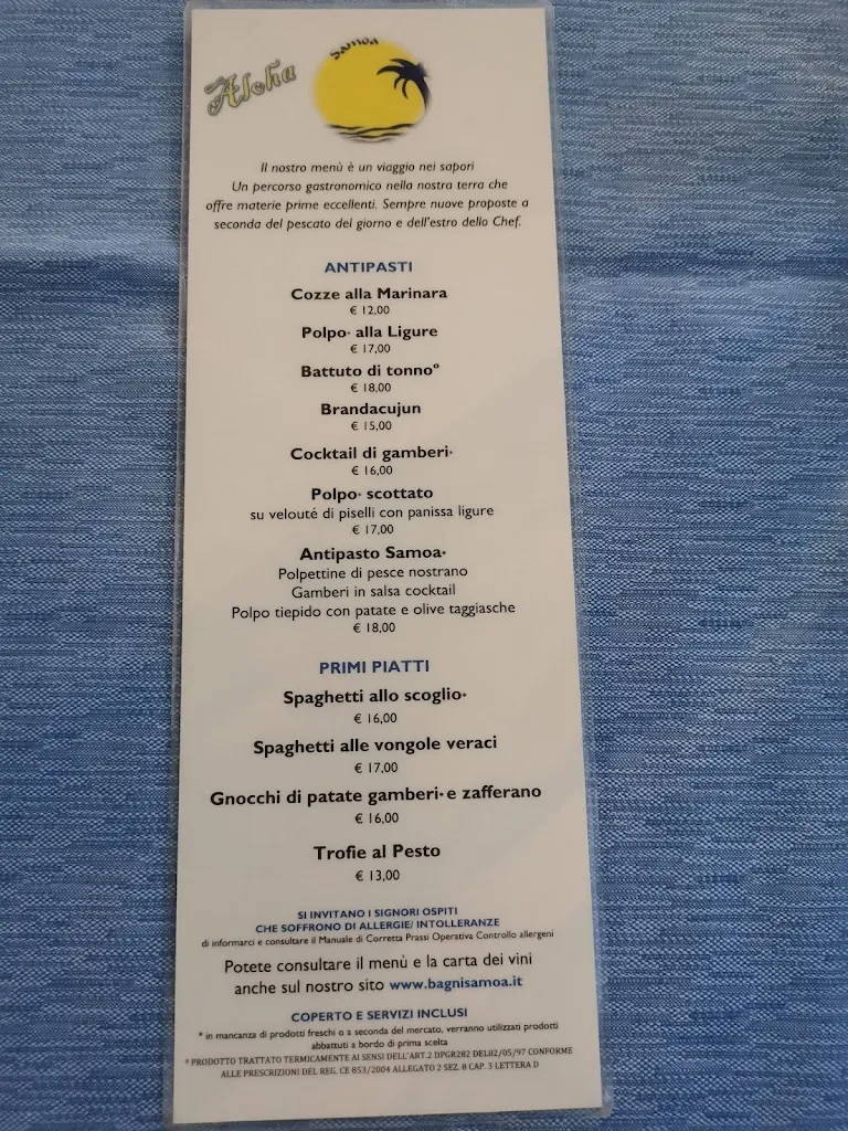 Menu_Samoa Beach & Restaurant_Bergeggi_image_3