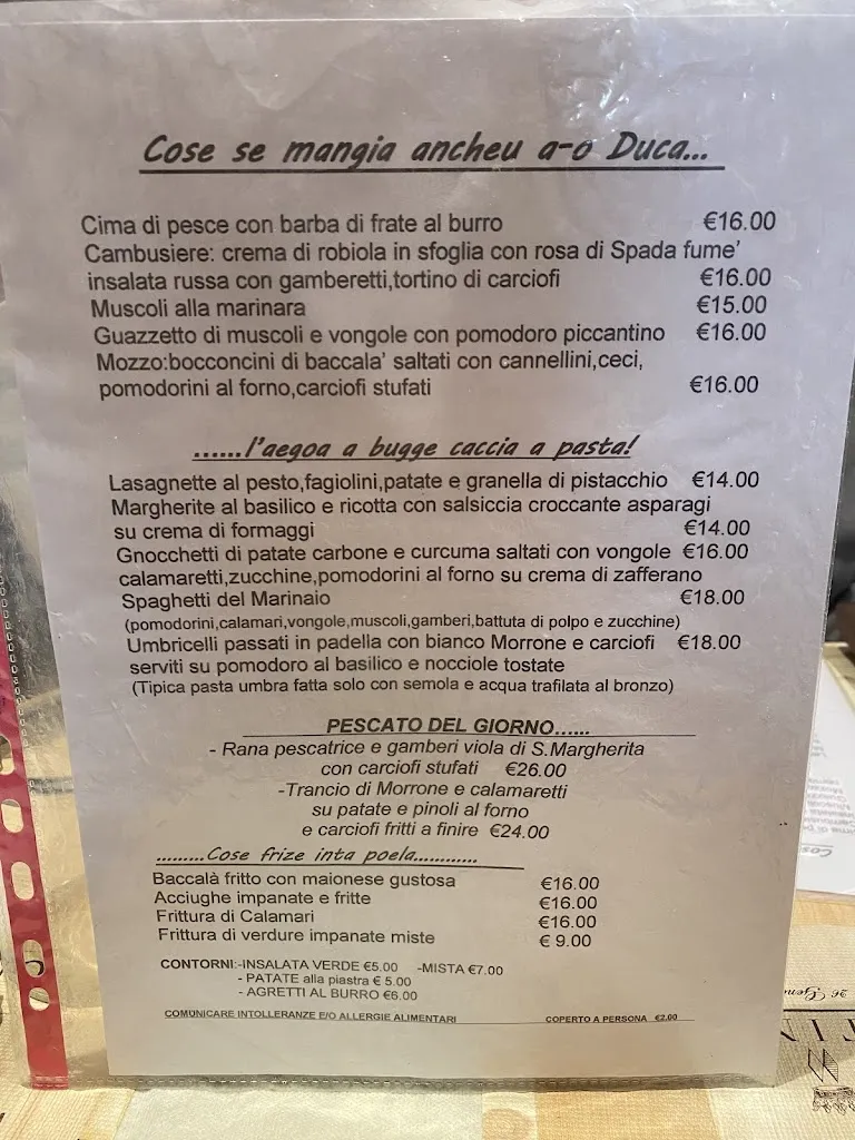 Menu_Osteria Del Duca_Bogliasco_image_1