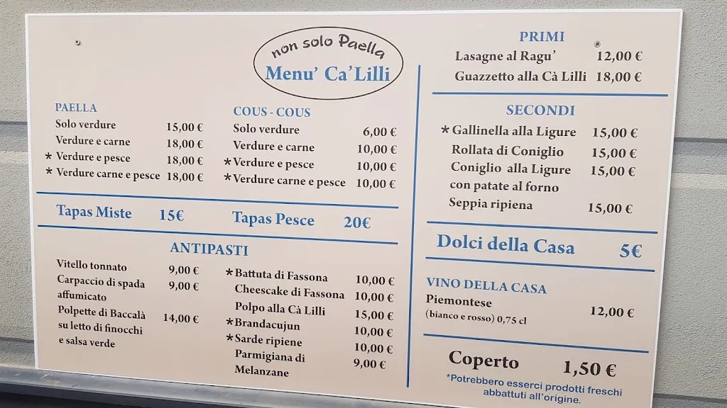 Menu_Ca' Lilli - Non solo Paella_Boissano_immagine_4