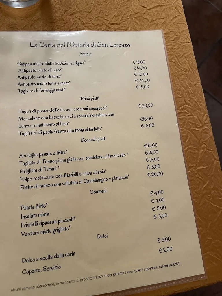 Menu_Osteria San Lorenzo_Boissano_immagine_1