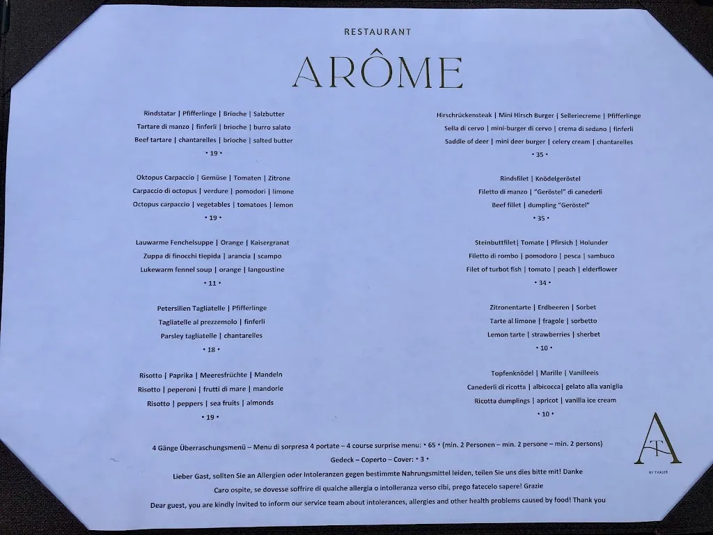 Menu_Restaurant Arôme by Thaler_Bolano_image_2