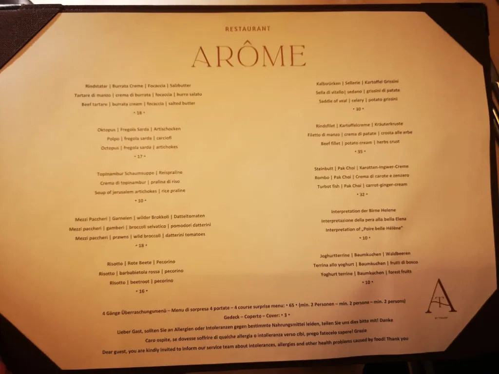 Menu_Restaurant Arôme by Thaler_Bolano_image_3