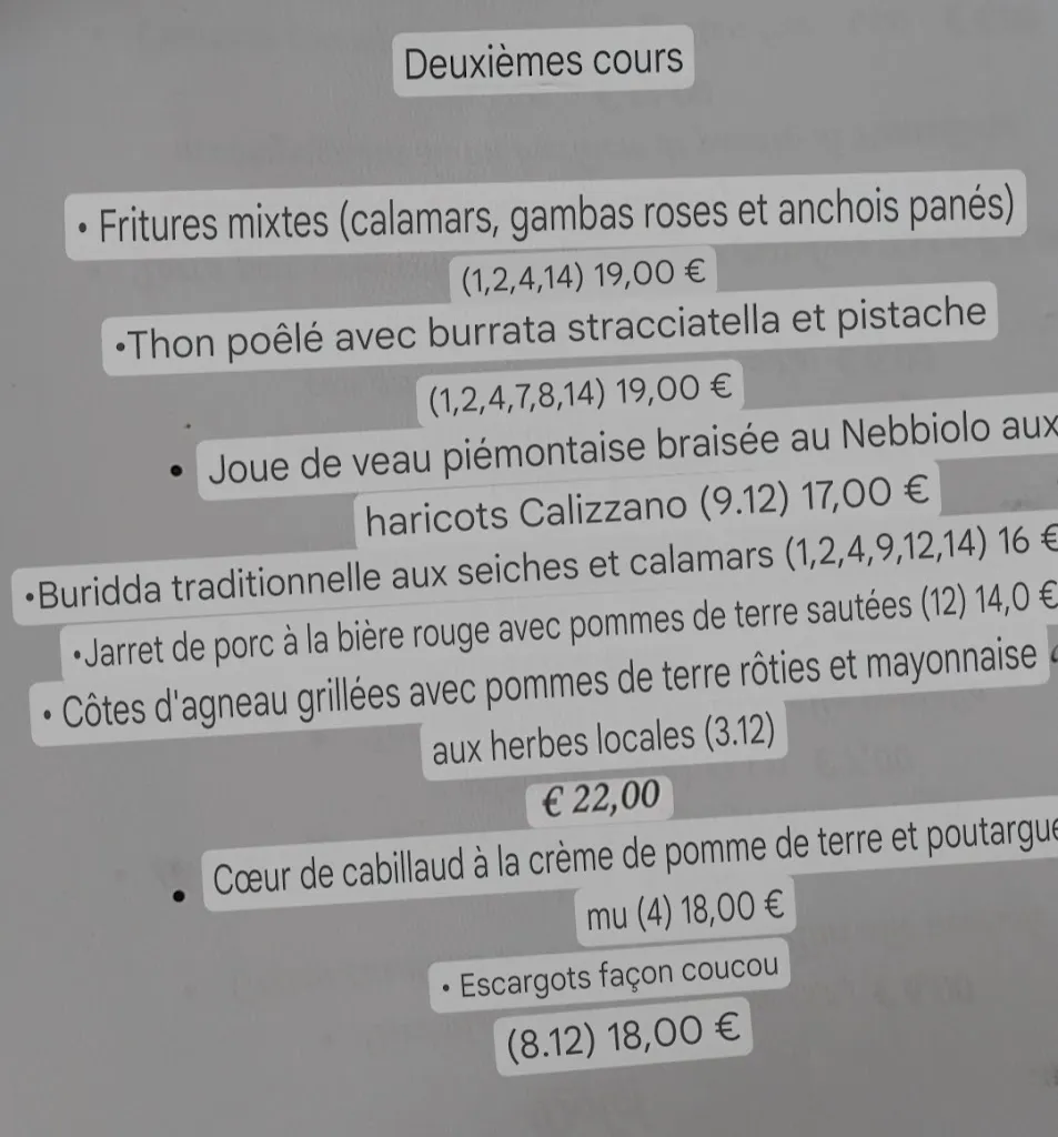 Menü_Trattoria Cucco_Calice Ligure_Bild_2