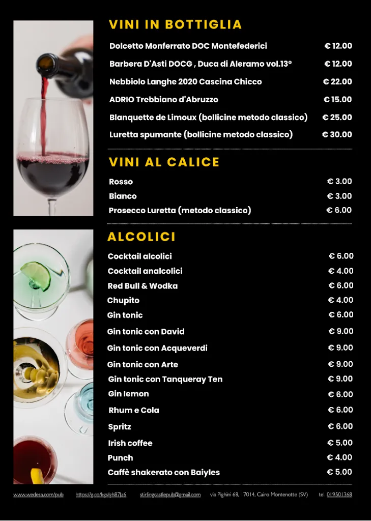 Menu_Stirling Castle_Cairo Montenotte_image_1