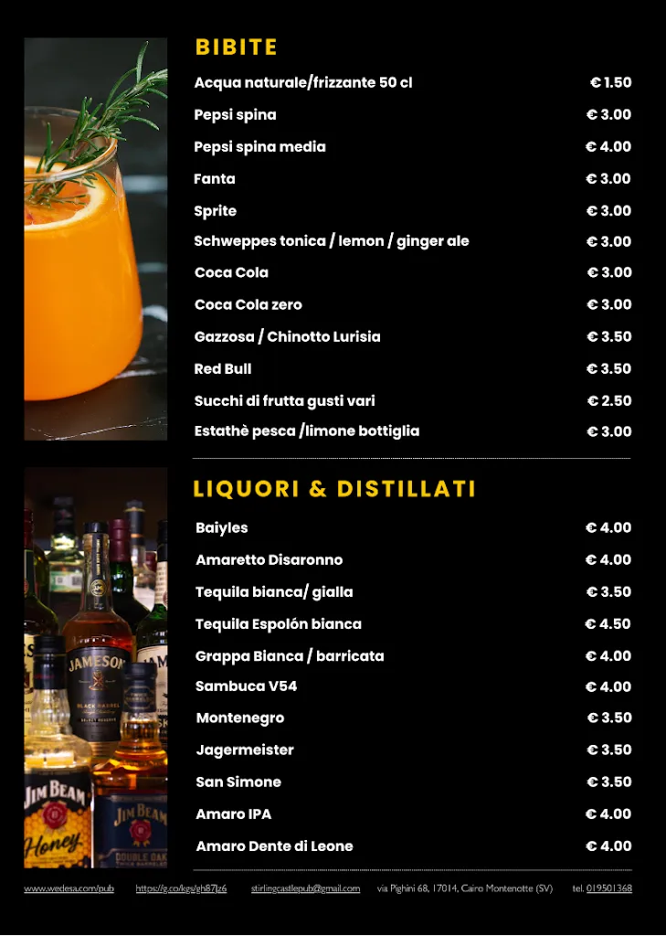 Menu_Stirling Castle_Cairo Montenotte_image_2