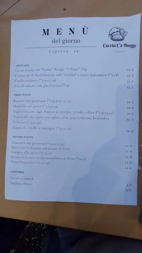 Menü_Caccia ca bugge_Campo Ligure_Bild_3