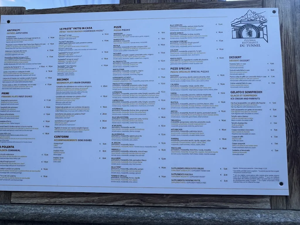 Menu_Pizzeria Ristorante du Tunnel_Courmayeur_image_1
