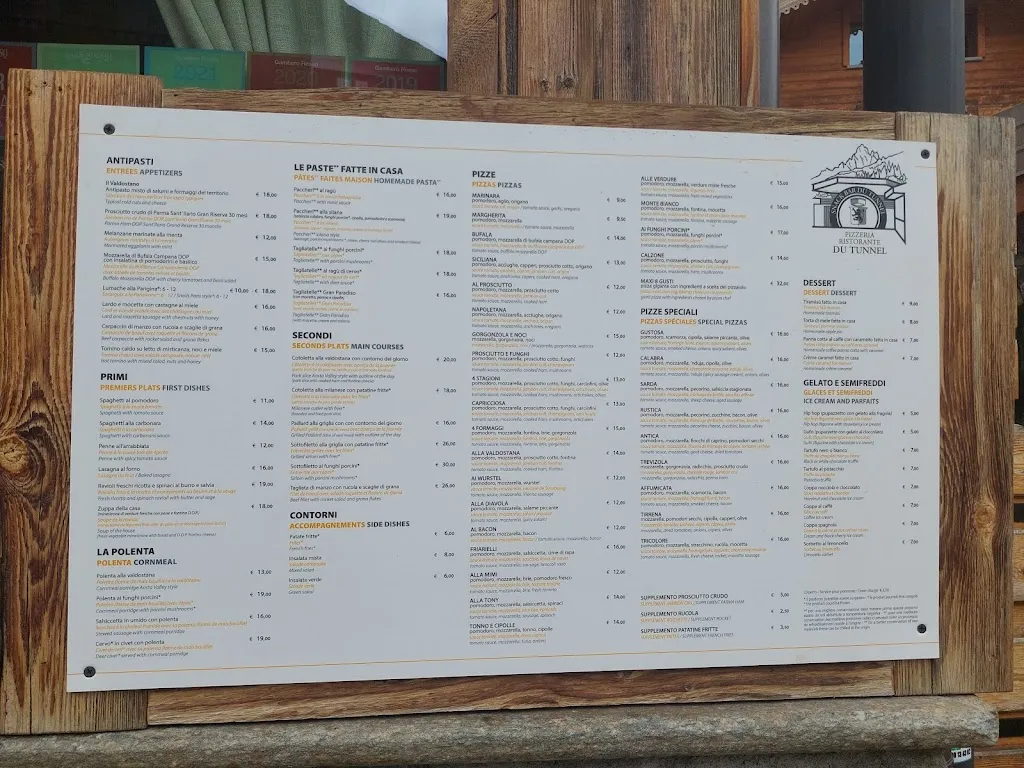 Menu_Pizzeria Ristorante du Tunnel_Courmayeur_image_2