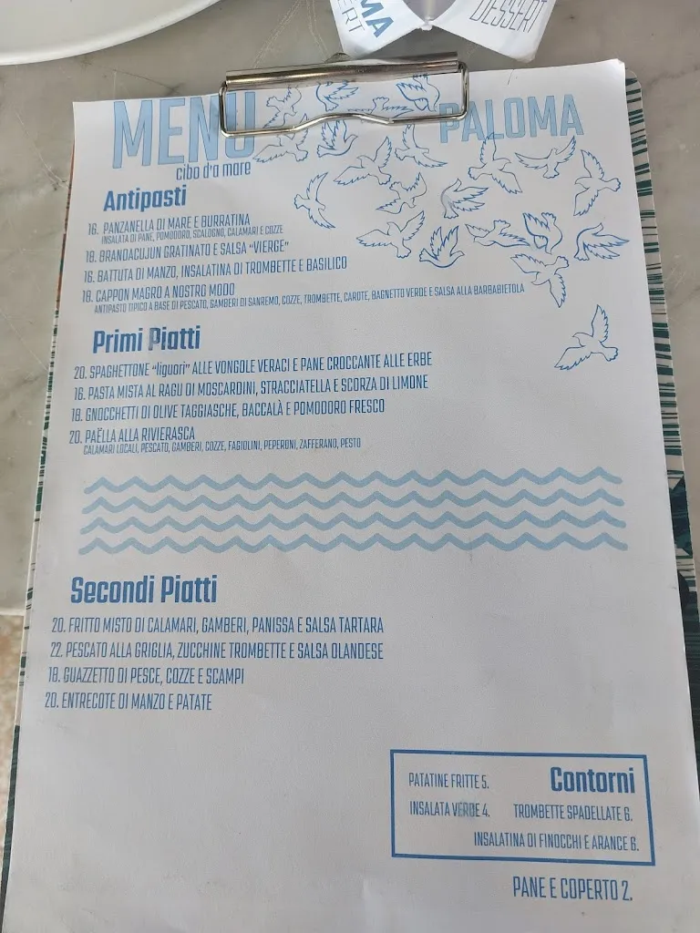 Menu_Bar Ristorante Bagni Paloma_Bordighera_image_2