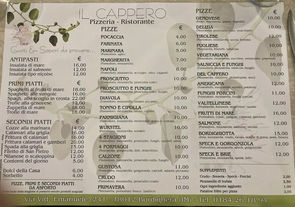 Menu_Pizzeria Il Cappero_Bordighera_image_2