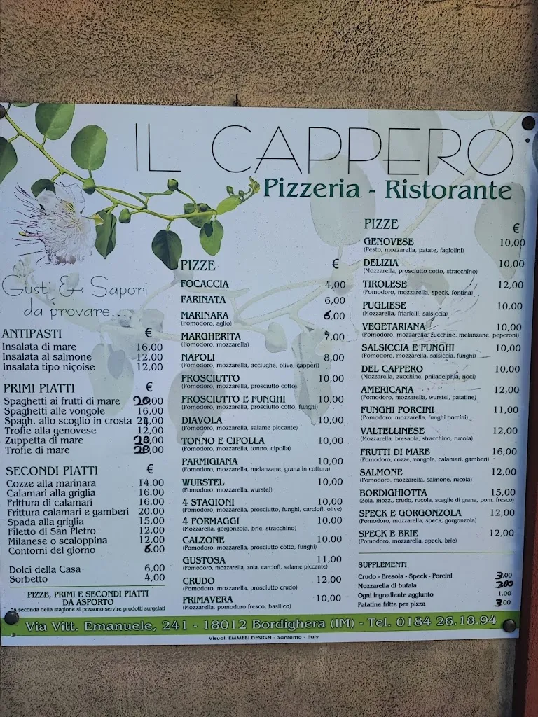 Menu_Pizzeria Il Cappero_Bordighera_image_3