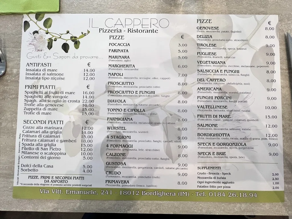 Menu_Pizzeria Il Cappero_Bordighera_image_4