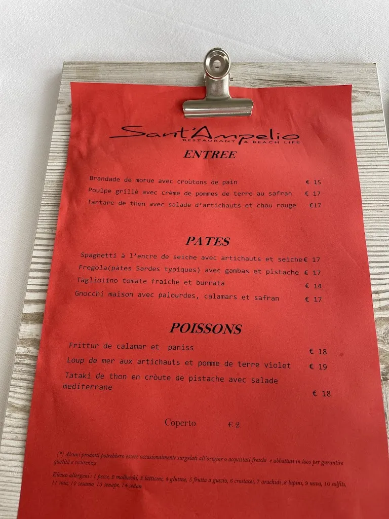 Menu_Sant'Ampelio Restaurant & Beach Life_Bordighera_image_1