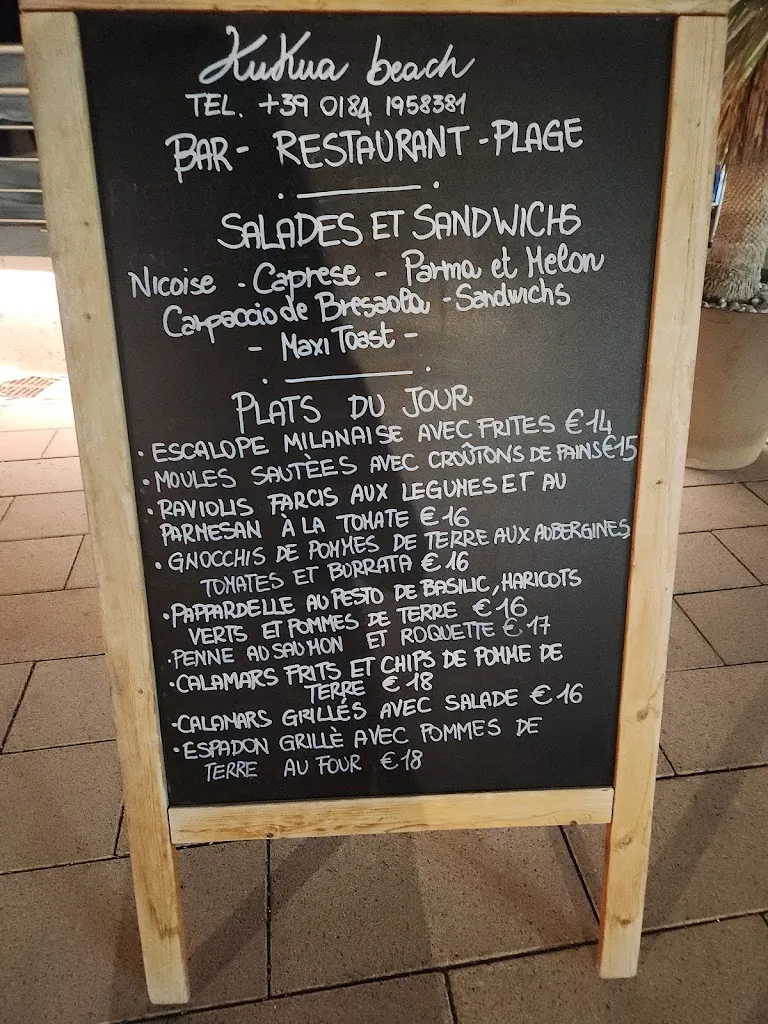 Menu_Kukua Beach Bordighera_Bordighera_image_1