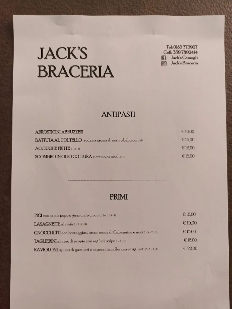 Menu_Jack's Braceria_Camogli_image_2