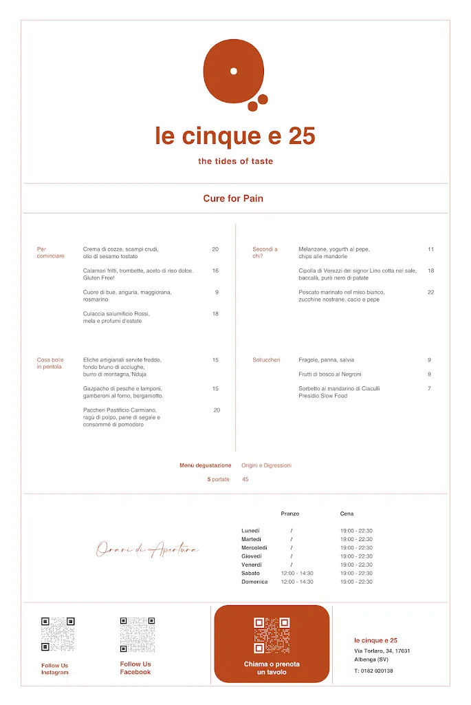 Menu_le 5e25 - Le cinque e 25 the tides of taste_Campochiesa_image_1