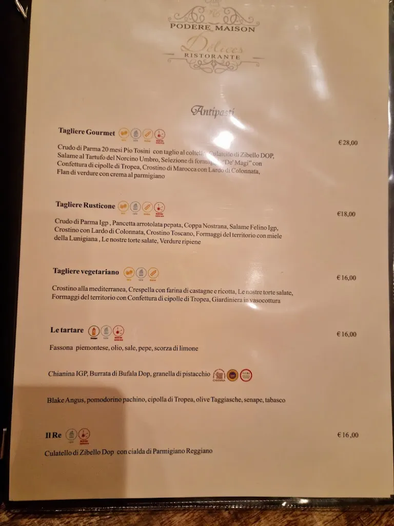 Menu_Podere Maison Delicés_Castelnuovo Magra_image_1