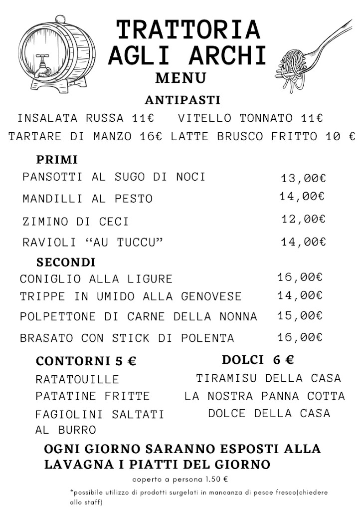 Menu_Agli Archi Cucina Ligure del territorio_Celle Ligure_image_1