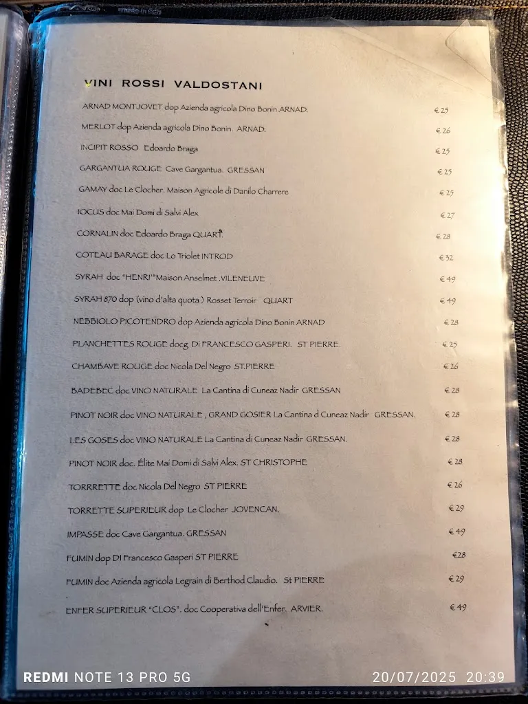 Menu_Dei Maestri Restaurant_Gressan_image_1