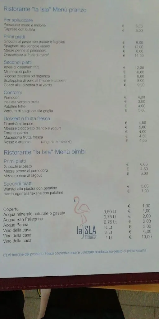 Menu_La Isla_Celle Ligure_image_3