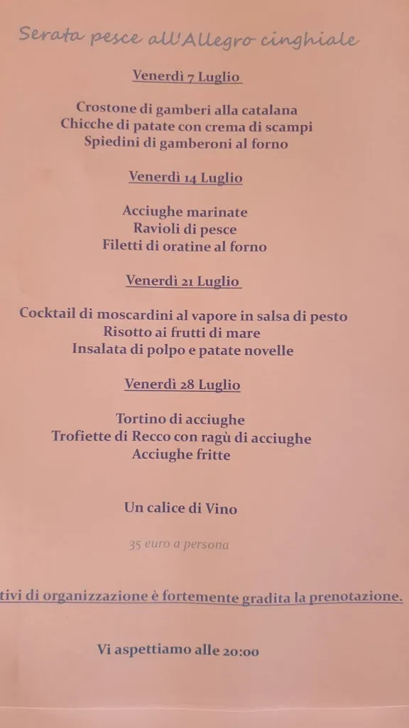 Menü_Osteria L'Allegro Cinghiale_Crocefieschi_Bild_1