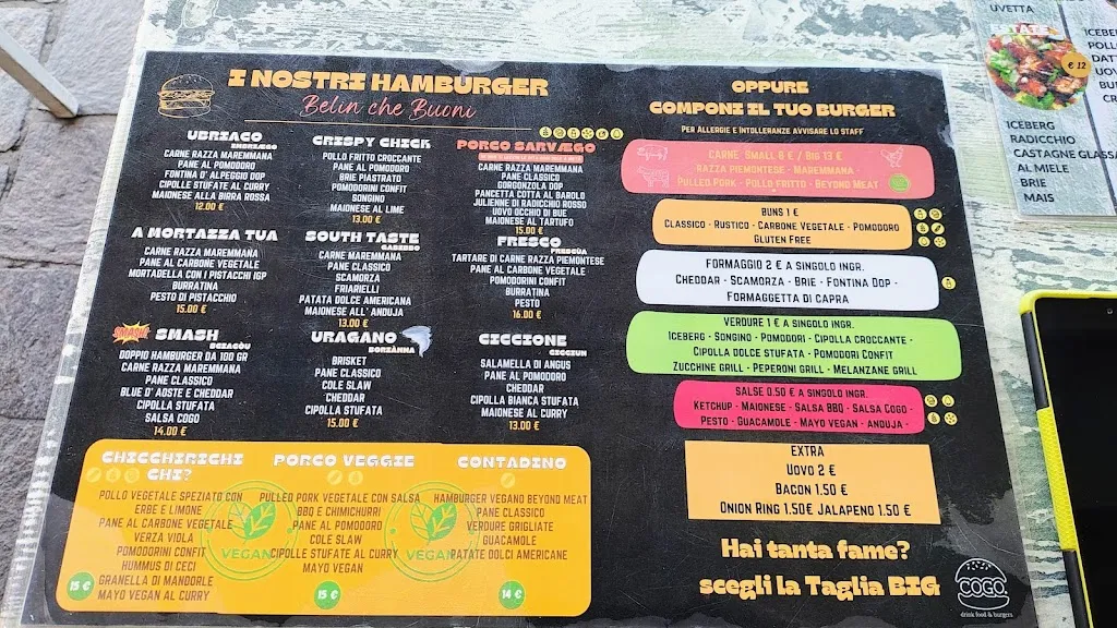 Menu_Cogo. drink food & burgers_Cogoleto_immagine_1