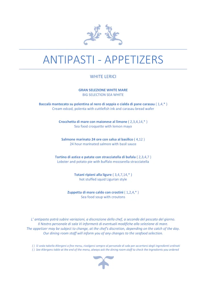 Menu_White Lerici restaurant & wine bar_Lerici_image_3