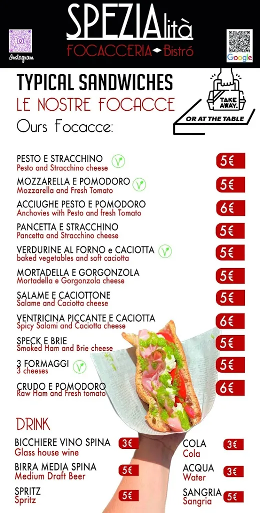 Menu_Spezialità, focacceria bistrò_La Spezia_immagine_1