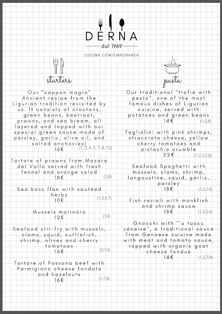 Menü_Ristorante Derna_Moneglia_Bild_1