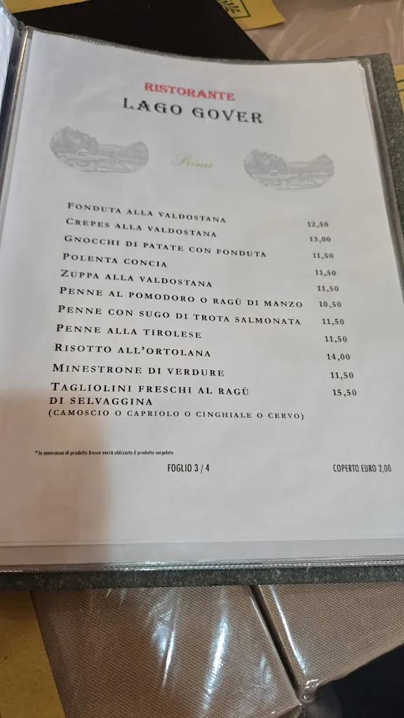 Menü_Bar Ristorante Lago Gover_Gressoney-Saint-Jean_Bild_1