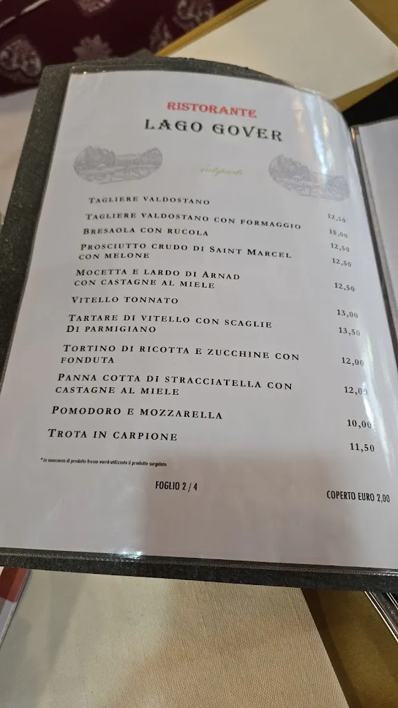 Menü_Bar Ristorante Lago Gover_Gressoney-Saint-Jean_Bild_2