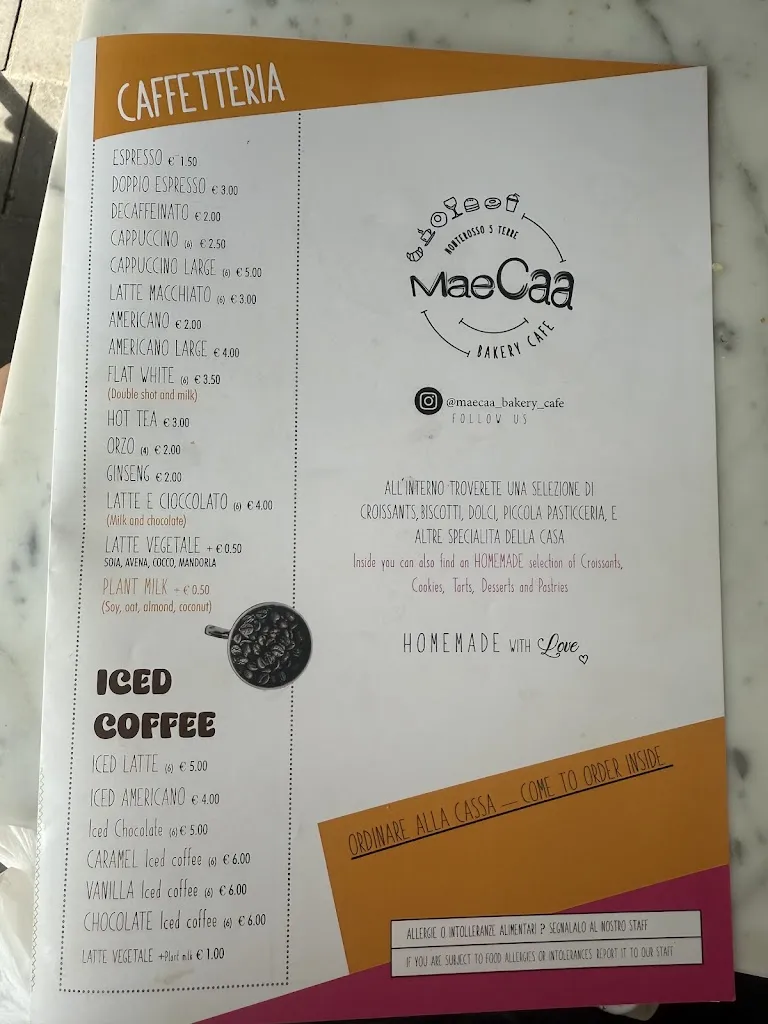 Menu_Mae Caa - Bakery Cafe - Cocktails_Monterosso al Mare_immagine_1