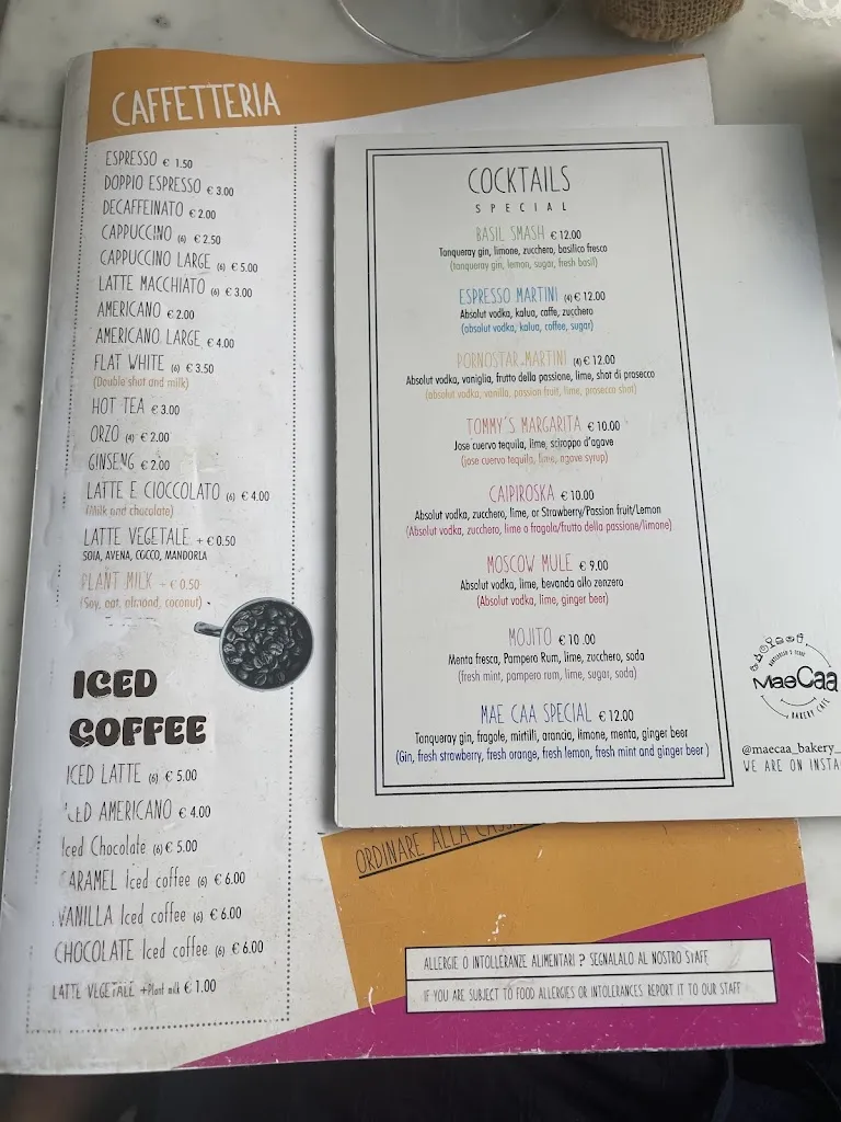 Menu_Mae Caa - Bakery Cafe - Cocktails_Monterosso al Mare_immagine_4