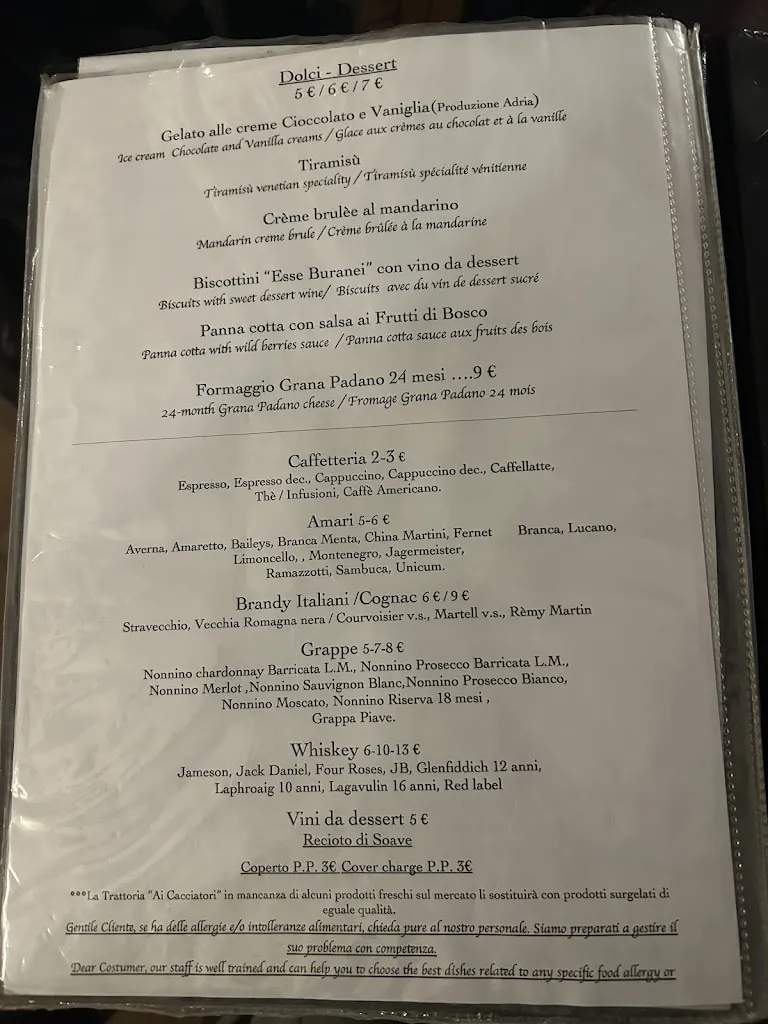 Menu_Trattoria Ai Cacciatori_Osteria dei Cacciatori-Stella_image_1