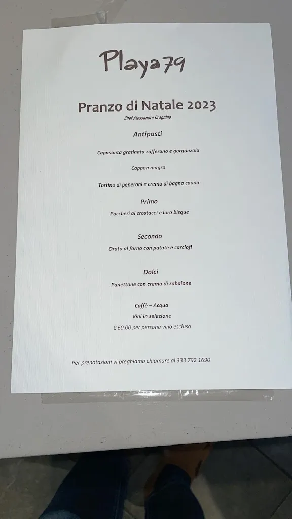 Menu_Ristorante Playa79 Stabilimento Balneare_Ospedaletti_image_1