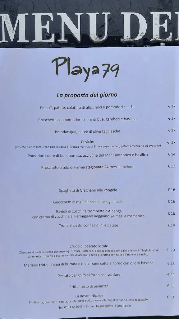 Menu_Ristorante Playa79 Stabilimento Balneare_Ospedaletti_image_3